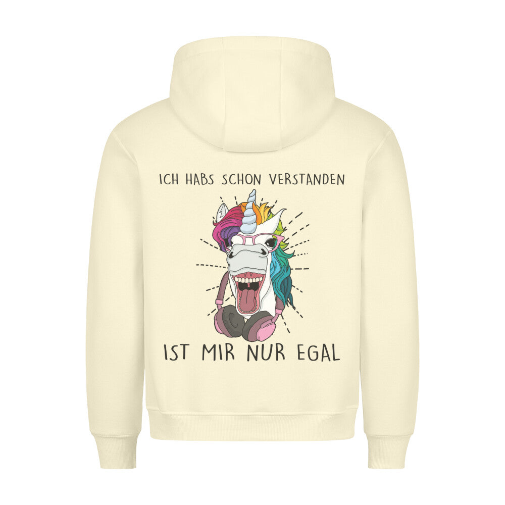 Verstanden Hipster Einhorn - Hoodie Unisex Rückendruck