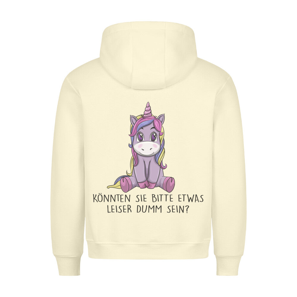 Leise Lila Einhorn - Hoodie Unisex Rückendruck