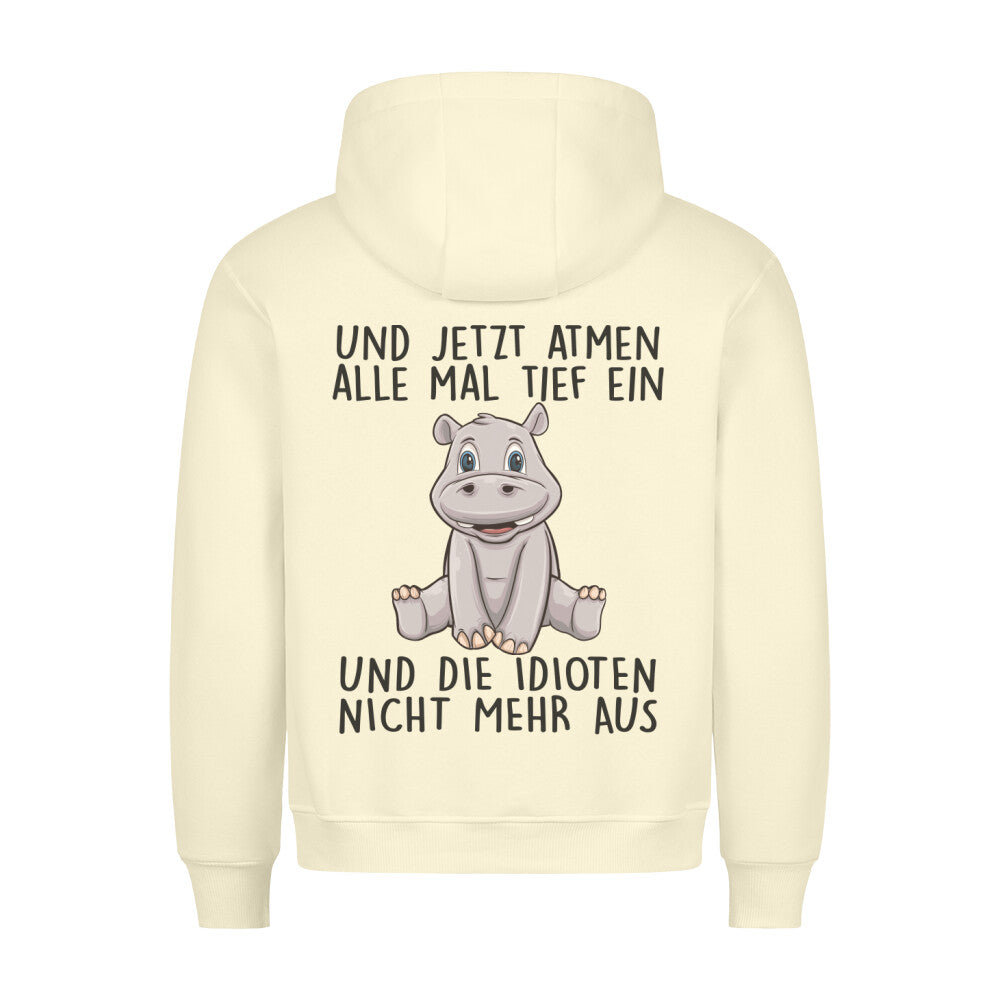 Einatmen Hippo - Hoodie Unisex Rückendruck