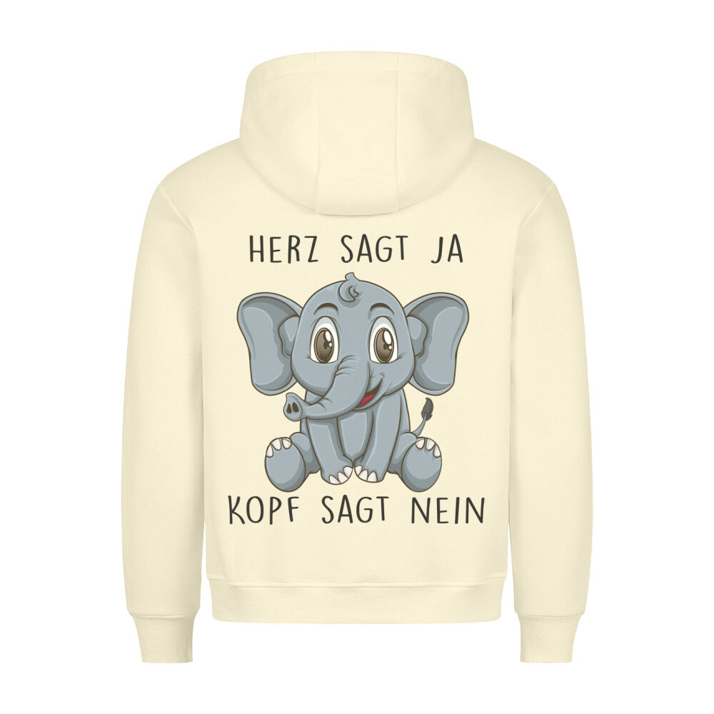 Herz Elefant - Hoodie Unisex Rückendruck