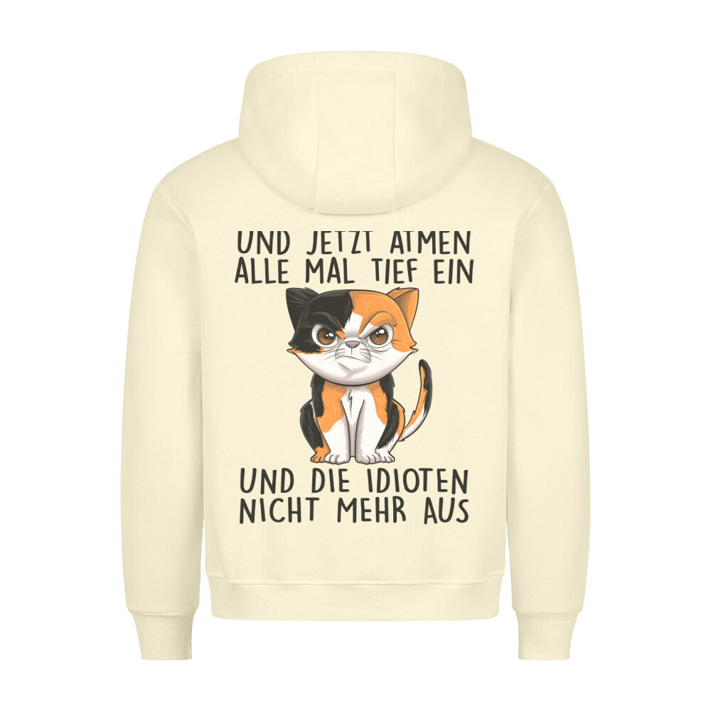 Einatmen Böse Katze - Hoodie Unisex Rückendruck