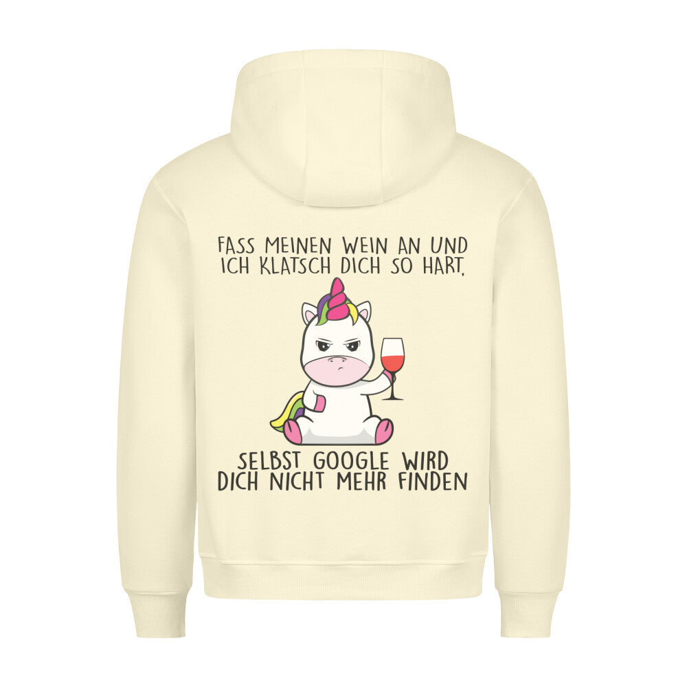 Wein Cute Einhorn - Hoodie Unisex Rückendruck