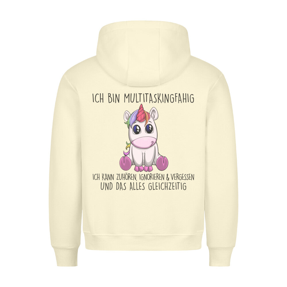 Multitasking Einhorn - Hoodie Unisex Rückendruck