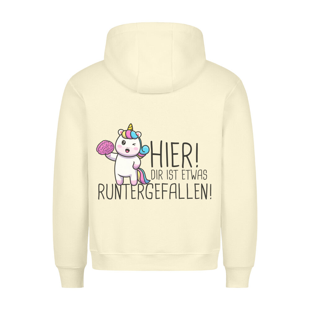 Runtergefallen Einhorn - Hoodie Unisex Rückendruck