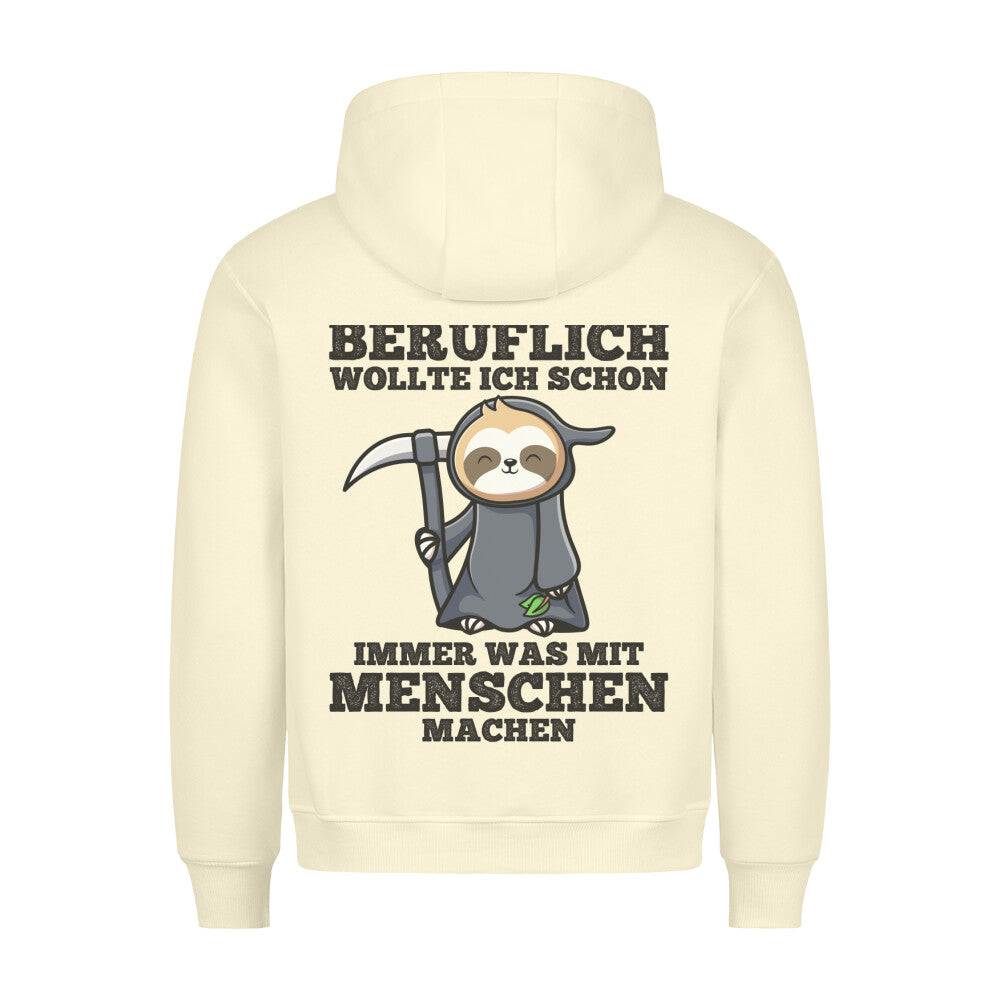 Beruflich Sensenfaultier - Hoodie Unisex Rückendruck