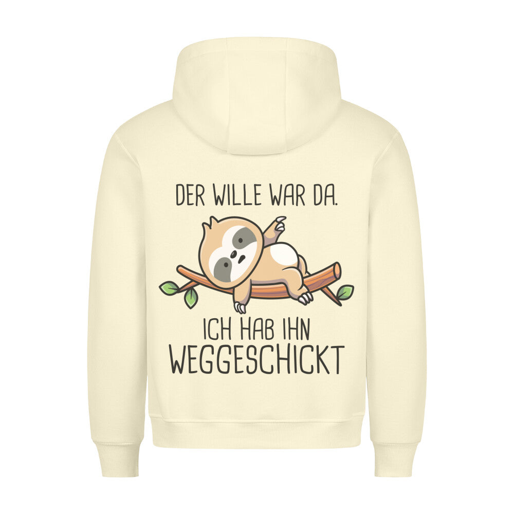 Weggeschickt Faultier - Hoodie Unisex Rückendruck