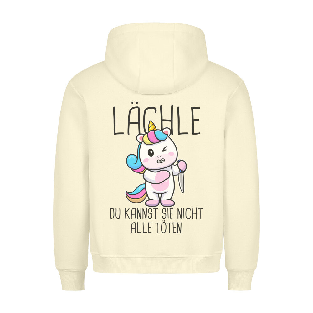 Lächle Einhorn - Hoodie Unisex Rückendruck