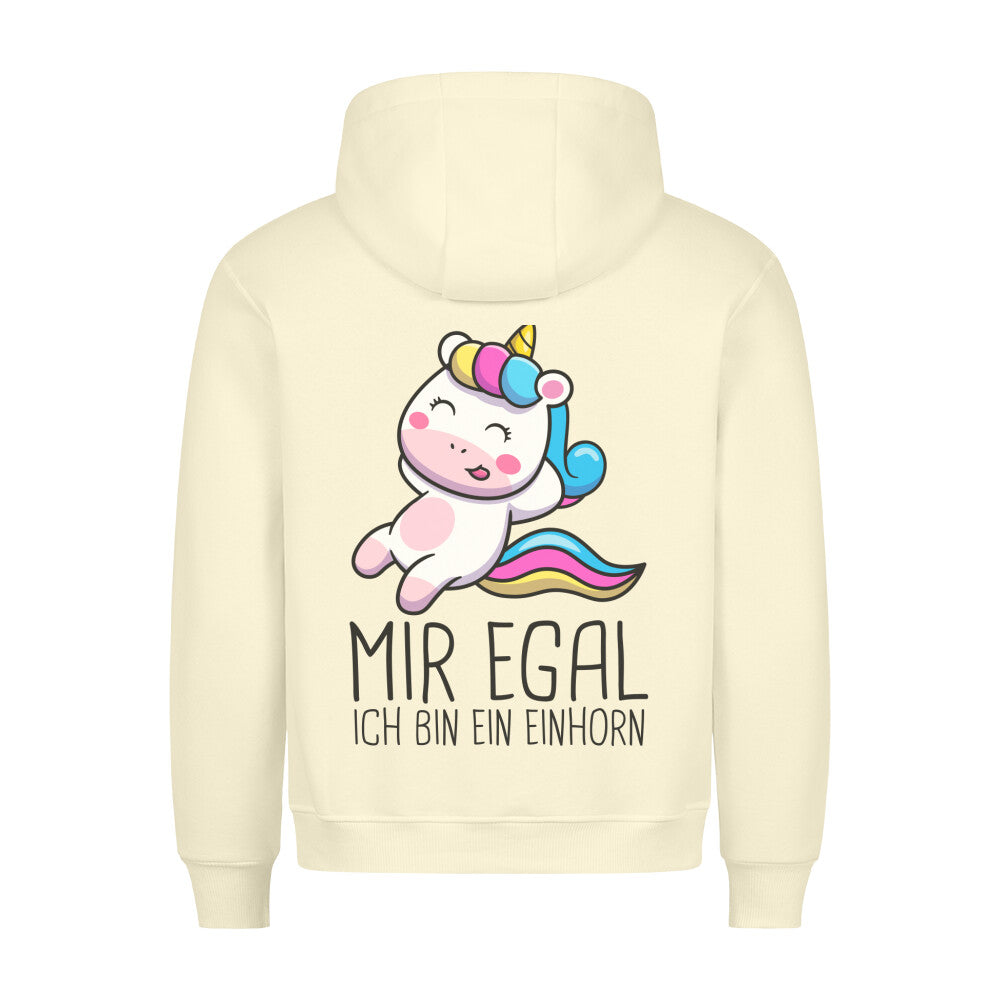 Mir Egal Einhorn - Hoodie Unisex Rückendruck