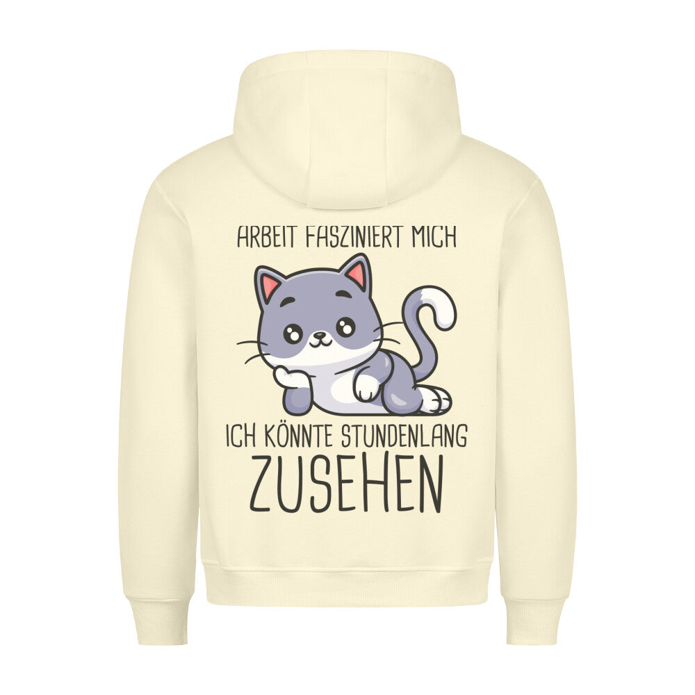 Fasziniert Katze - Hoodie Unisex Rückendruck