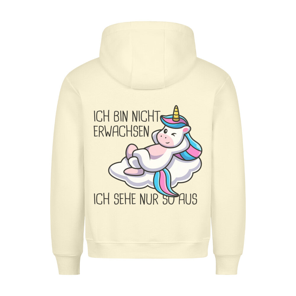 Nicht Erwachsen Einhorn - Hoodie Unisex Rückendruck