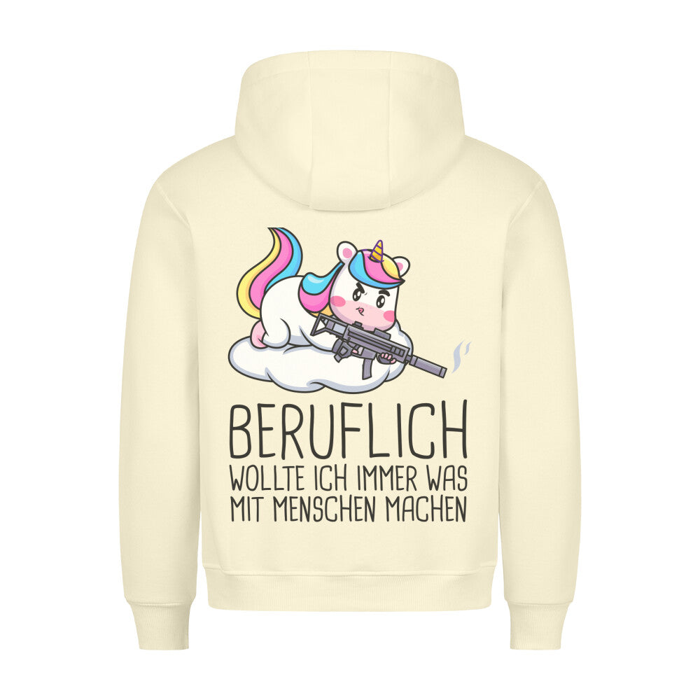 Beruflich Einhorn - Hoodie Unisex Rückendruck