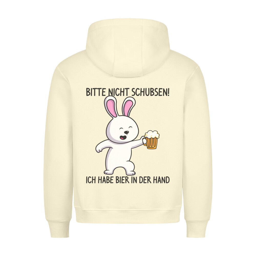 Nicht Schubsen Hase - Hoodie Unisex Rückendruck