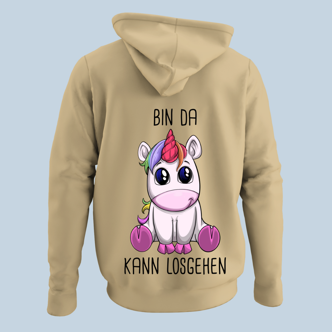 Bin Da Einhorn - Hoodie Unisex Rückendruck