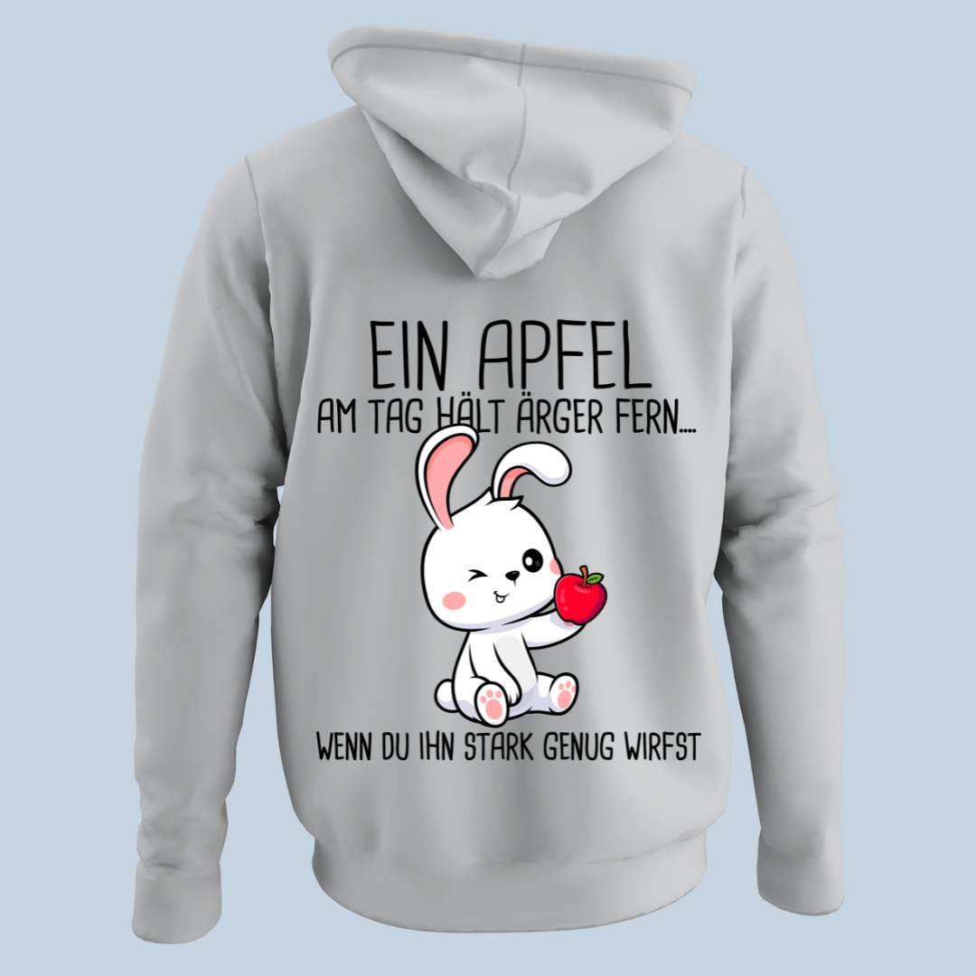 Apfel Hase - Hoodie Unisex Rückendruck