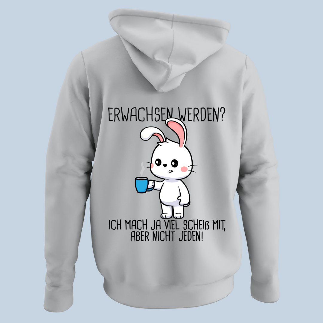 Erwachsen Hase - Hoodie Unisex Rückendruck