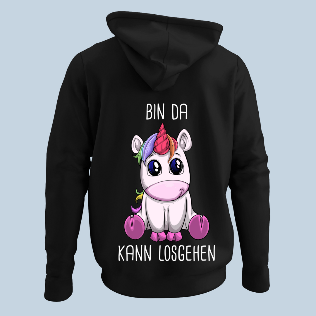 Bin Da Einhorn - Hoodie Unisex Rückendruck