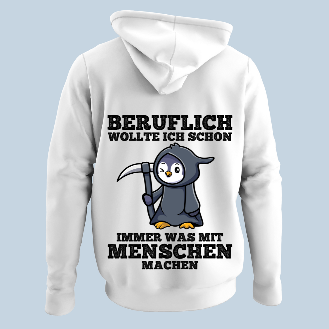 Beruflich Sensenpinguin - Hoodie Unisex Rückendruck