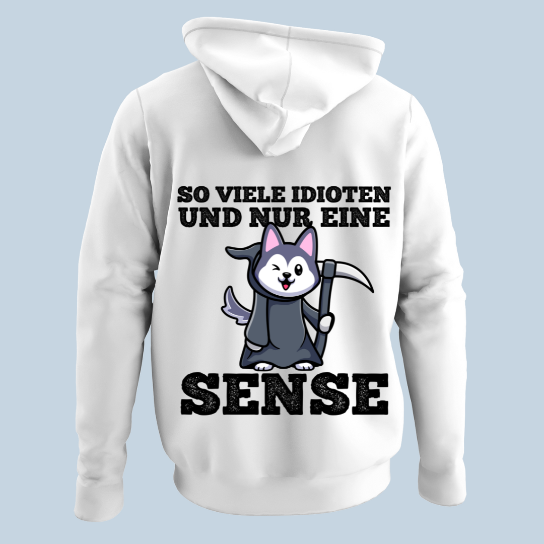 Idioten Sensenhund - Hoodie Unisex Rückendruck