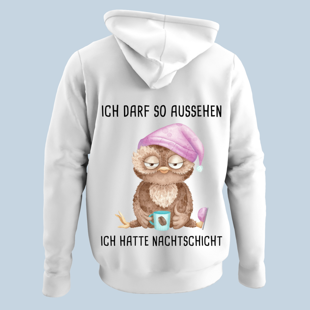 Nachtschicht Eule - Hoodie Unisex Rückendruck