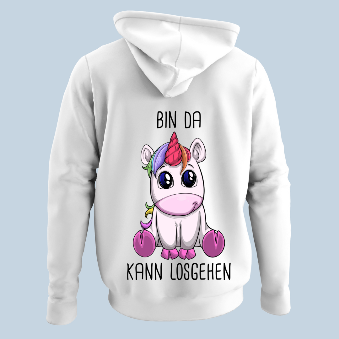 Bin Da Einhorn - Hoodie Unisex Rückendruck