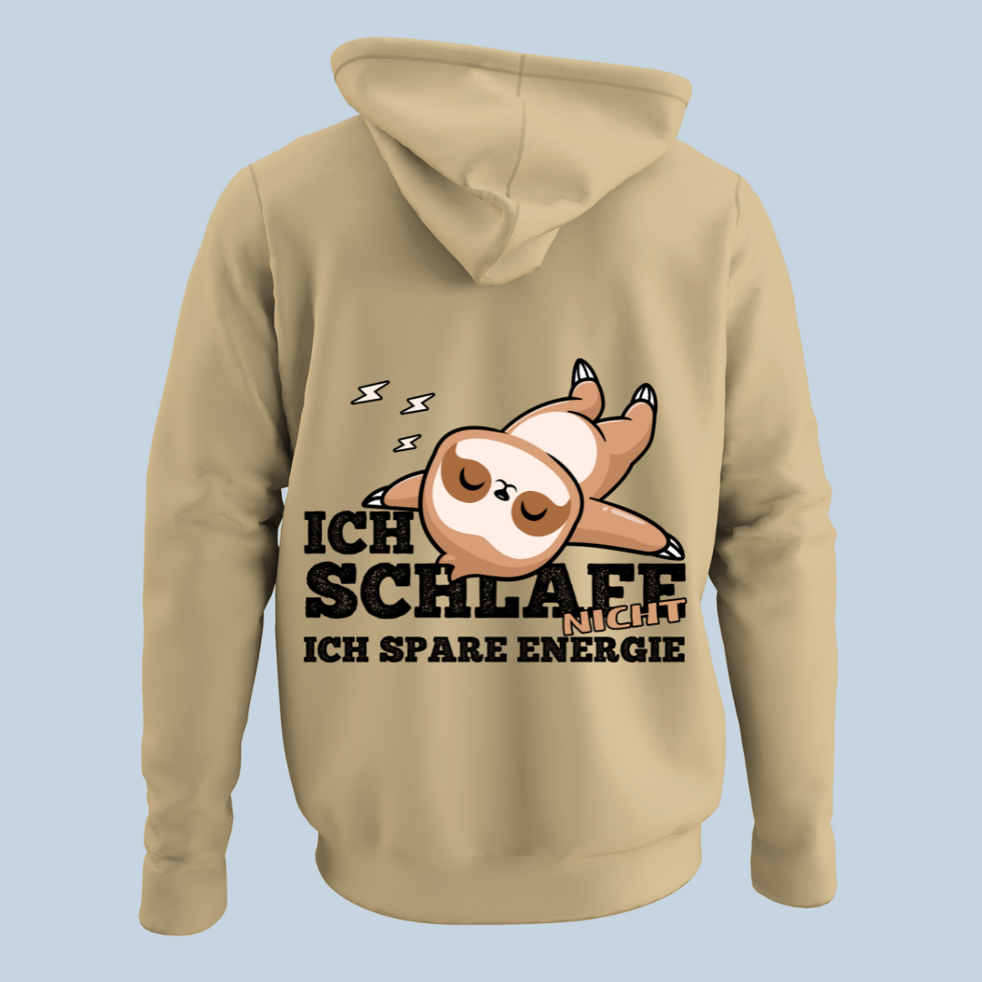 Energiesparen Faultier - Hoodie Unisex Rückendruck