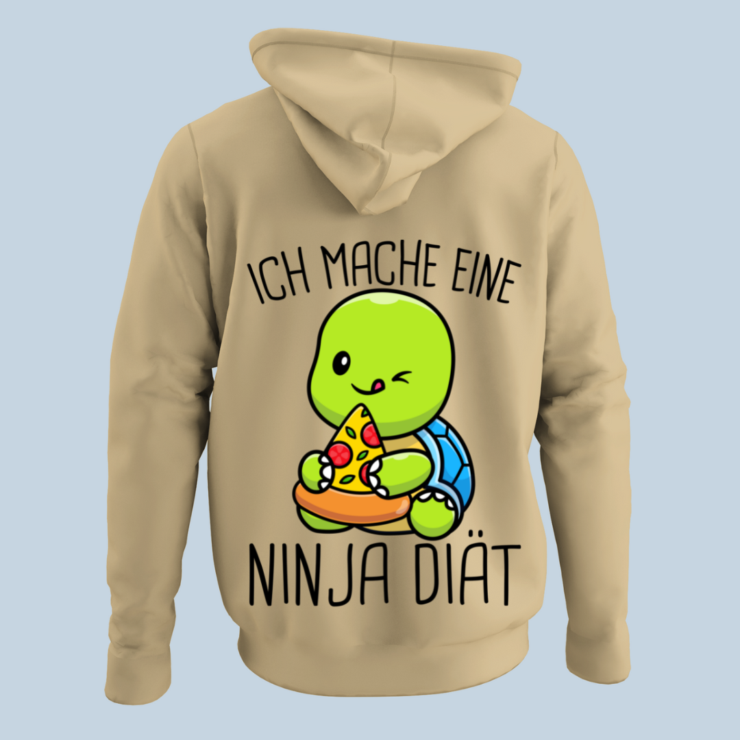 Ninja Diät Schildkröte - Hoodie Unisex Rückendruck