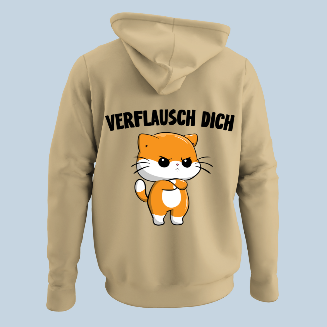 Verflausch Dich Katze - Hoodie Unisex Rückendruck