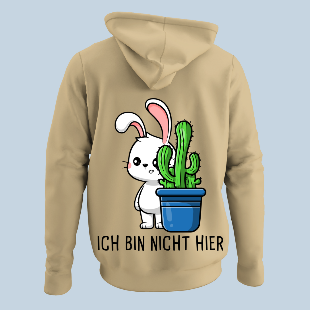 Nicht Hier Hase - Hoodie Unisex Rückendruck