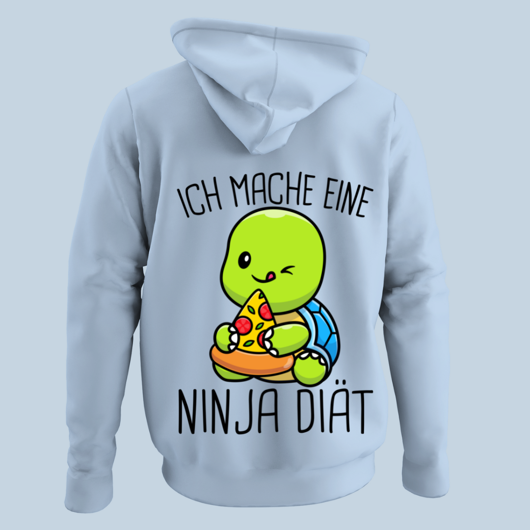 Ninja Diät Schildkröte - Hoodie Unisex Rückendruck