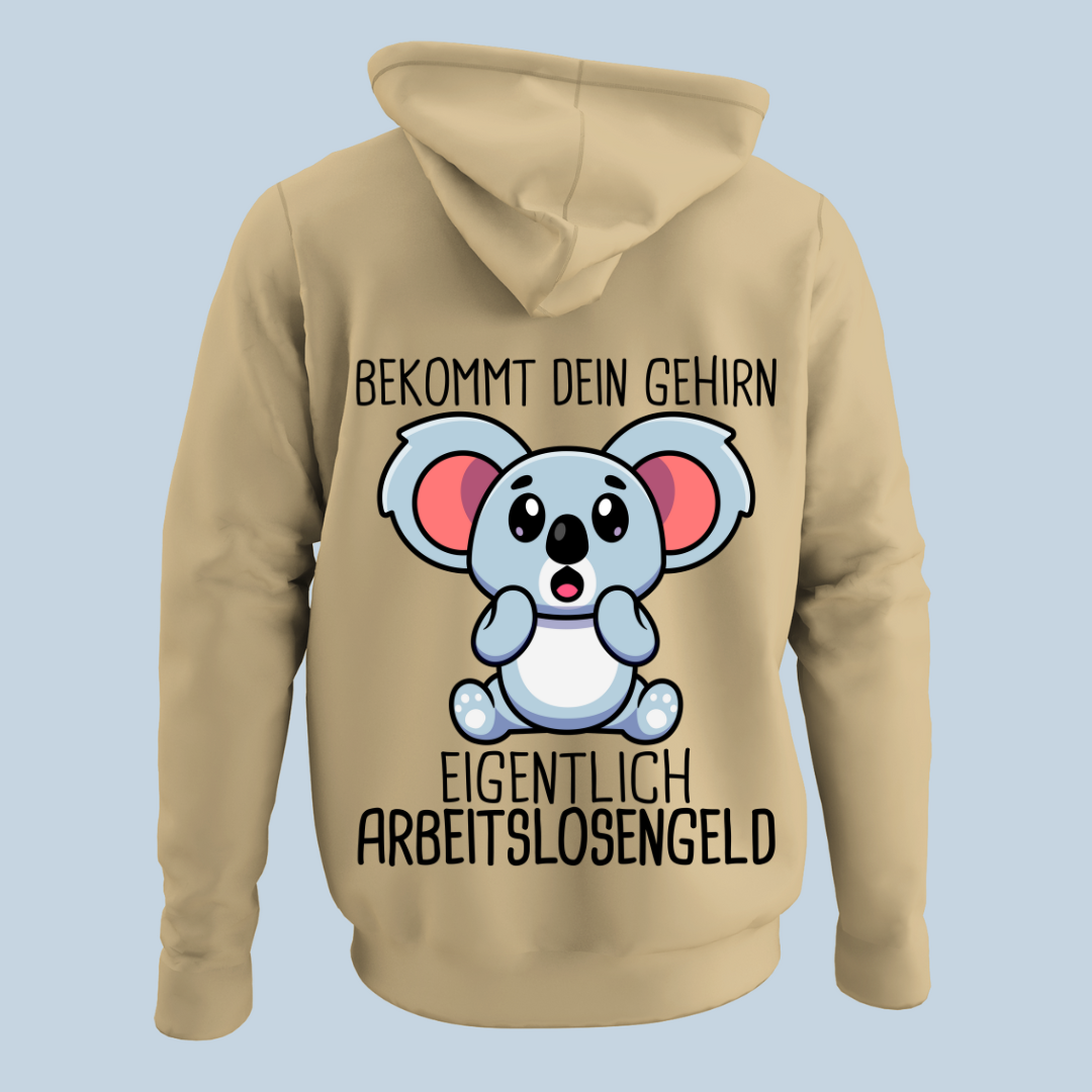 Gehirn Koala - Hoodie Unisex Rückendruck