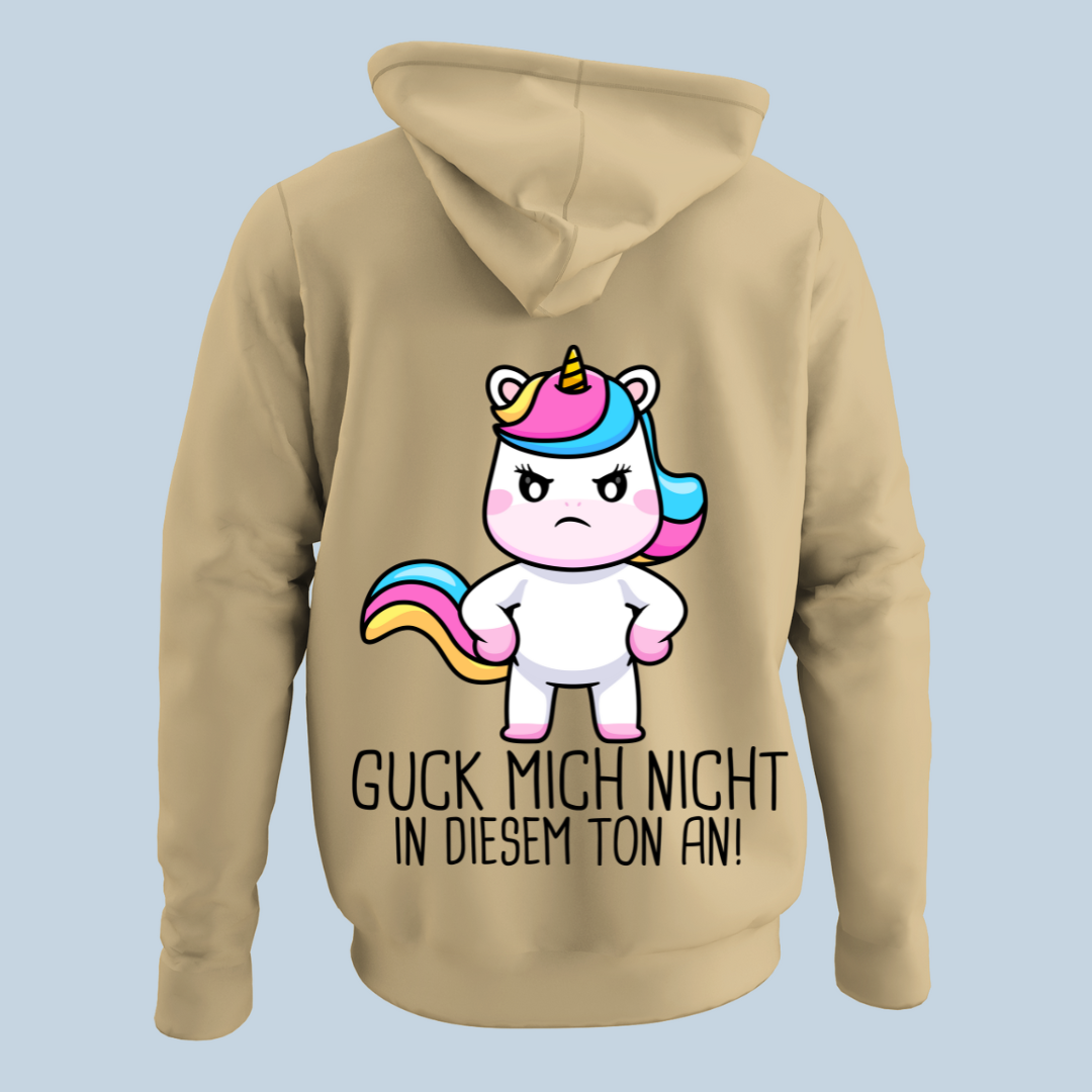 Falscher Ton Einhorn - Hoodie Unisex Rückendruck