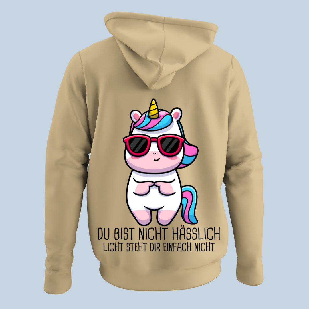 Licht Einhorn - Hoodie Unisex Rückendruck