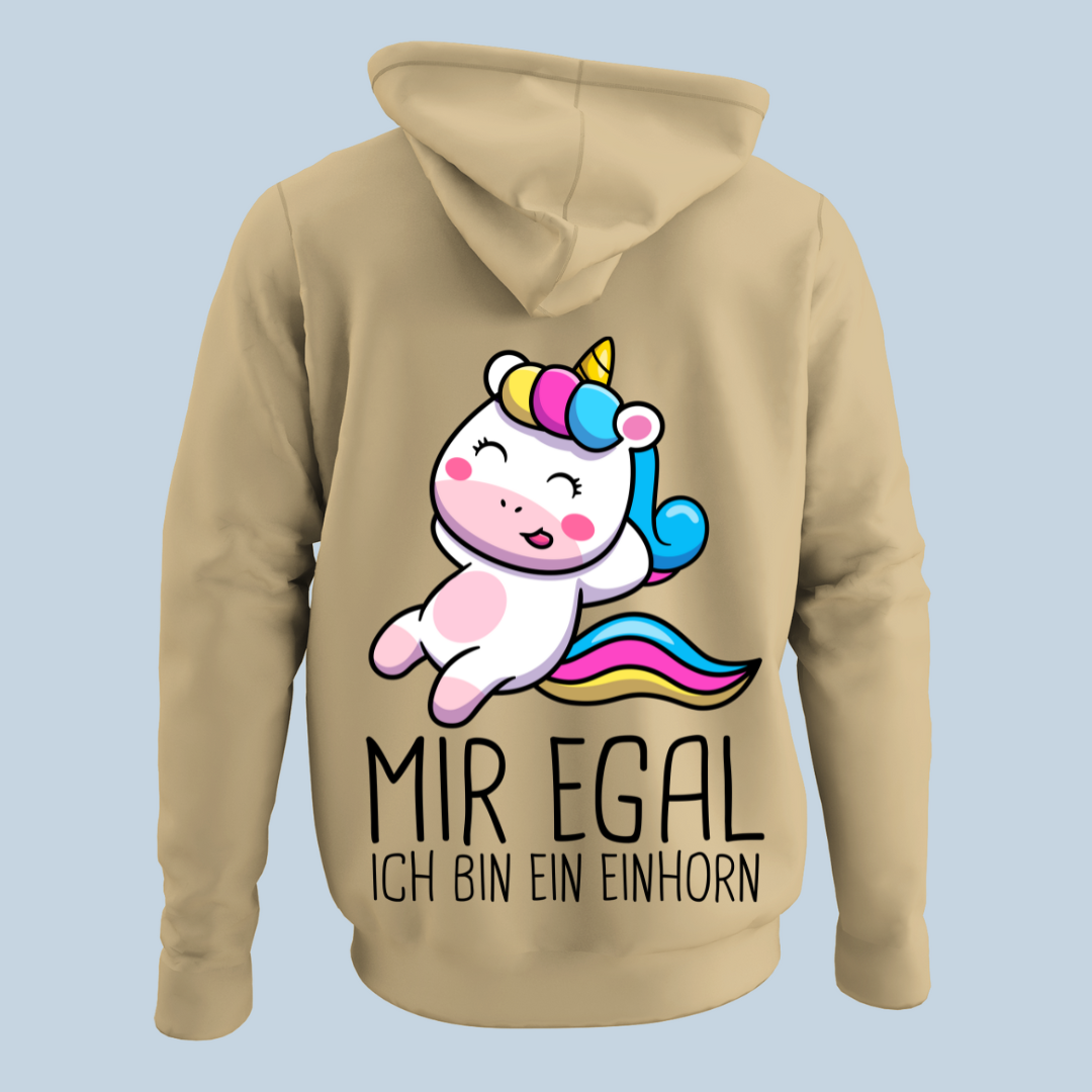 Mir Egal Einhorn - Hoodie Unisex Rückendruck