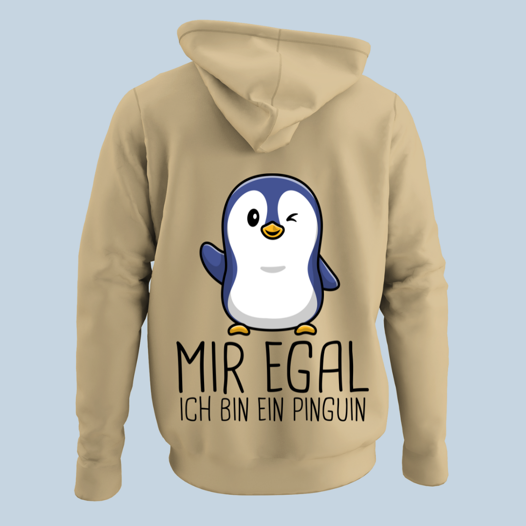 Mir Egal Pinguin - Hoodie Unisex Rückendruck