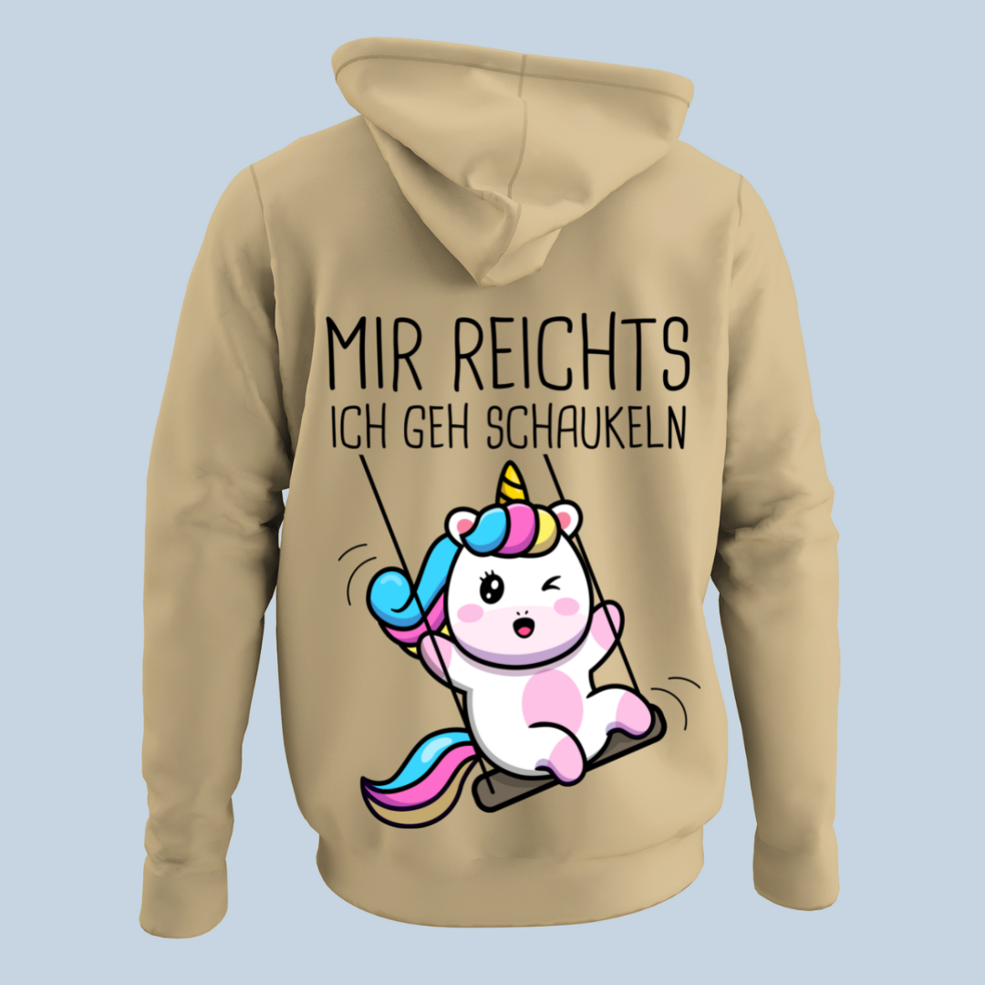 Schaukeln Einhorn 2 - Hoodie Unisex Rückendruck