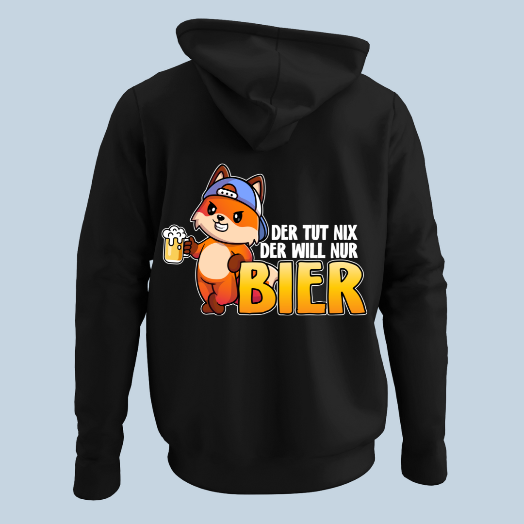 Bier Fuchs - Hoodie Unisex Rückendruck