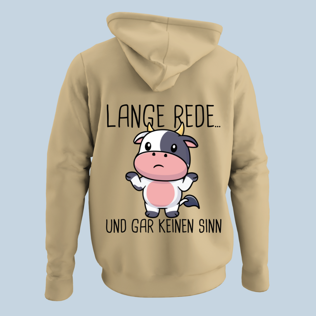 Lange Rede Kuh - Hoodie Unisex Rückendruck