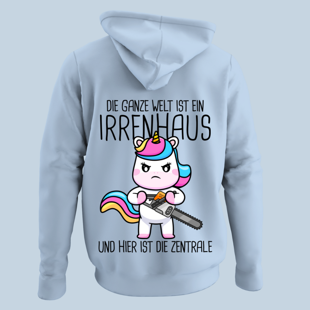 Irrenhaus Einhorn - Hoodie Unisex Rückendruck