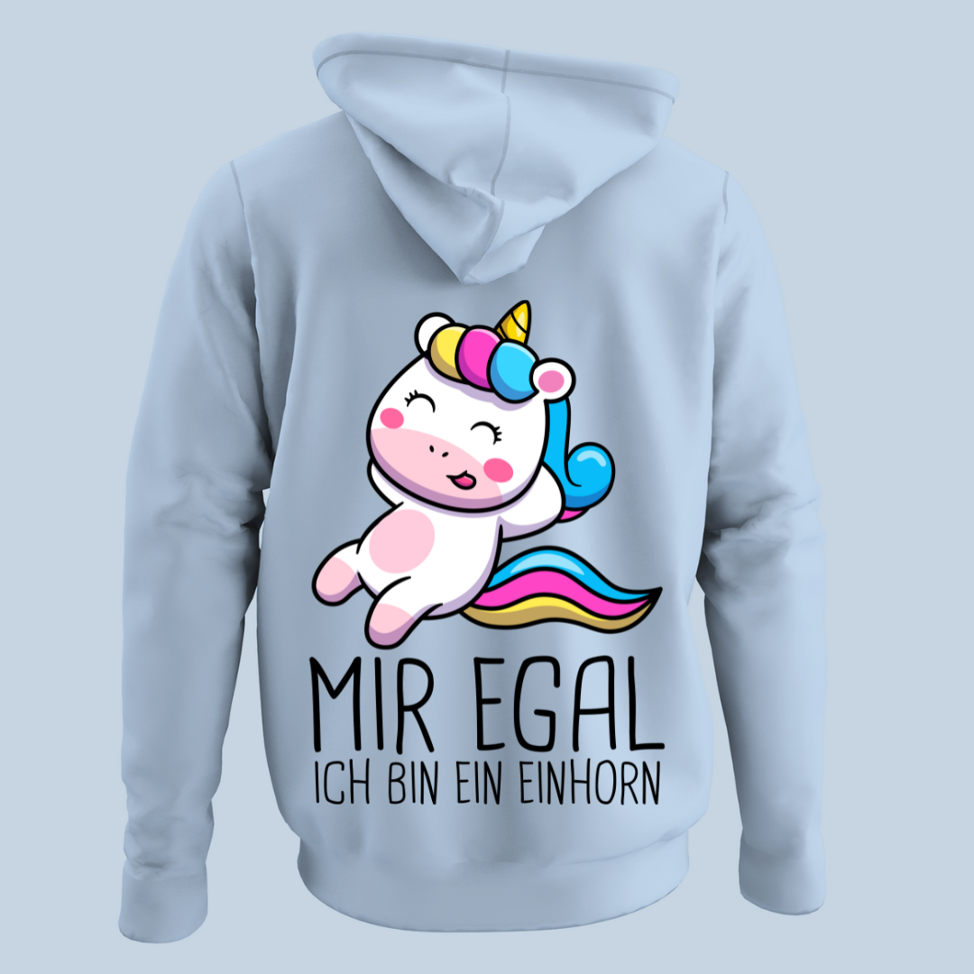 Mir Egal Einhorn - Hoodie Unisex Rückendruck