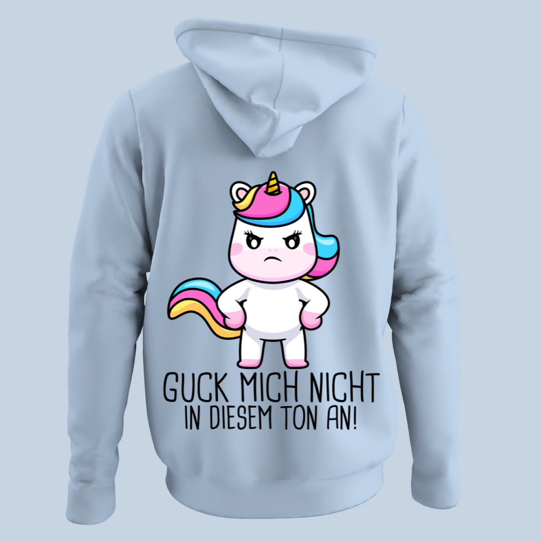 Falscher Ton Einhorn - Hoodie Unisex Rückendruck