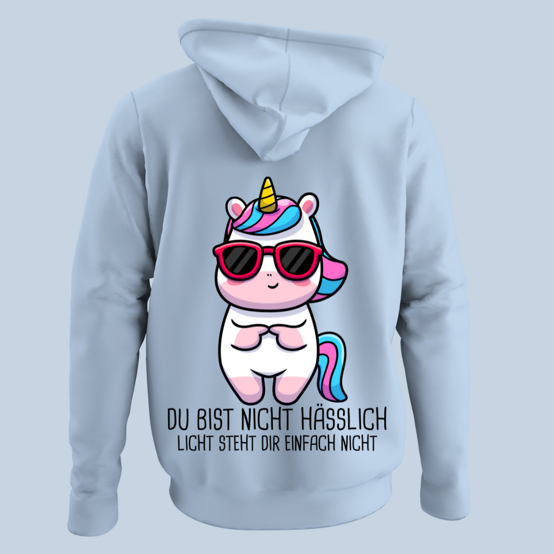 Licht Einhorn - Hoodie Unisex Rückendruck