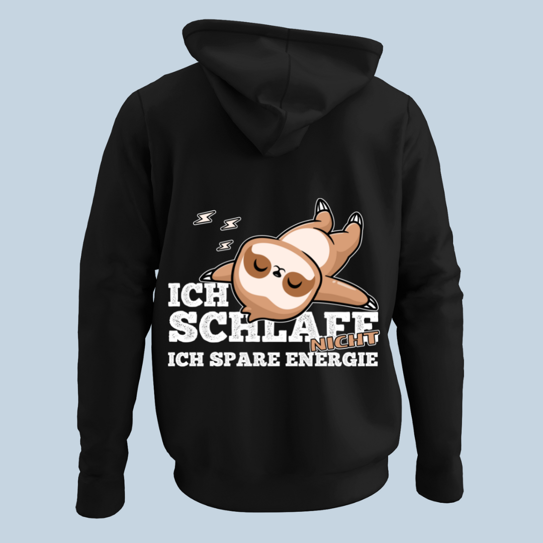 Energiesparen Faultier - Hoodie Unisex Rückendruck