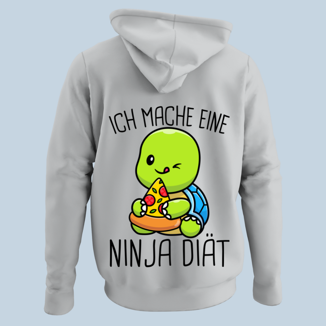 Ninja Diät Schildkröte - Hoodie Unisex Rückendruck