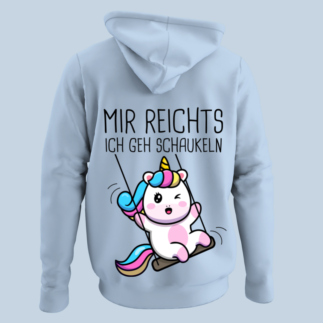 Schaukeln Einhorn 2 - Hoodie Unisex Rückendruck