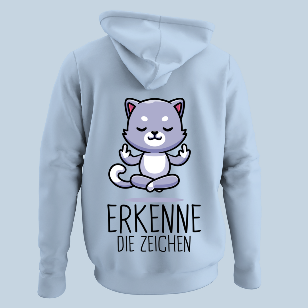 Zeichen Katze - Hoodie Unisex Rückendruck