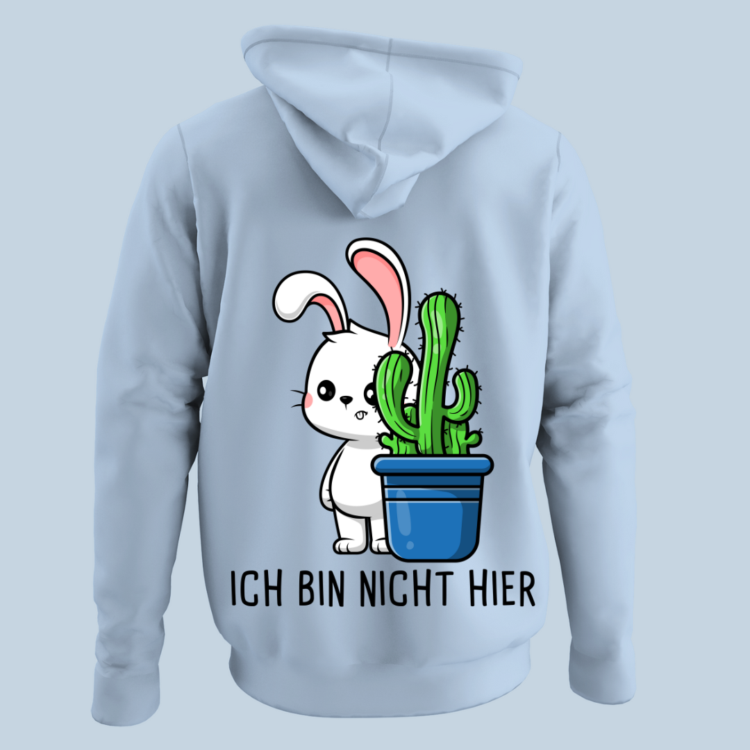 Nicht Hier Hase - Hoodie Unisex Rückendruck