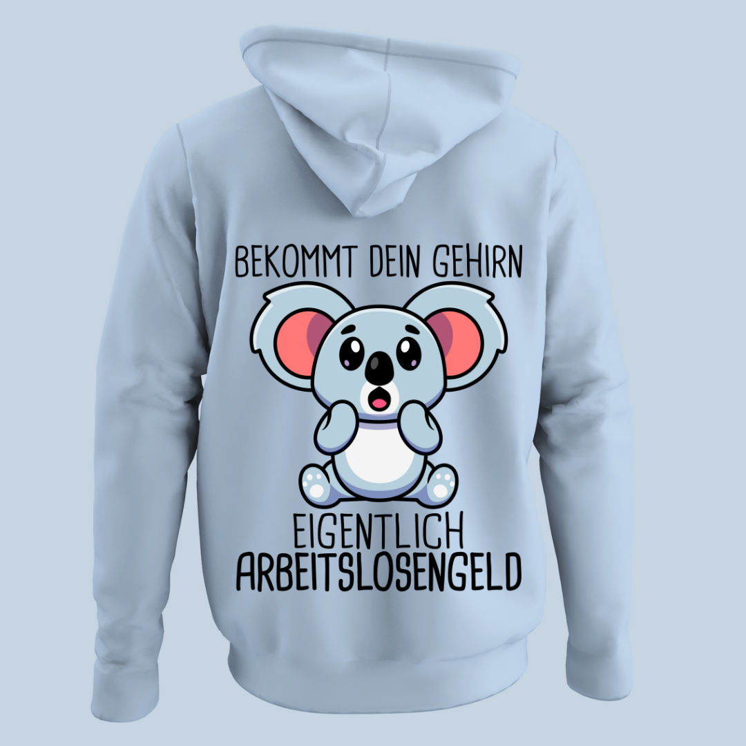 Gehirn Koala - Hoodie Unisex Rückendruck