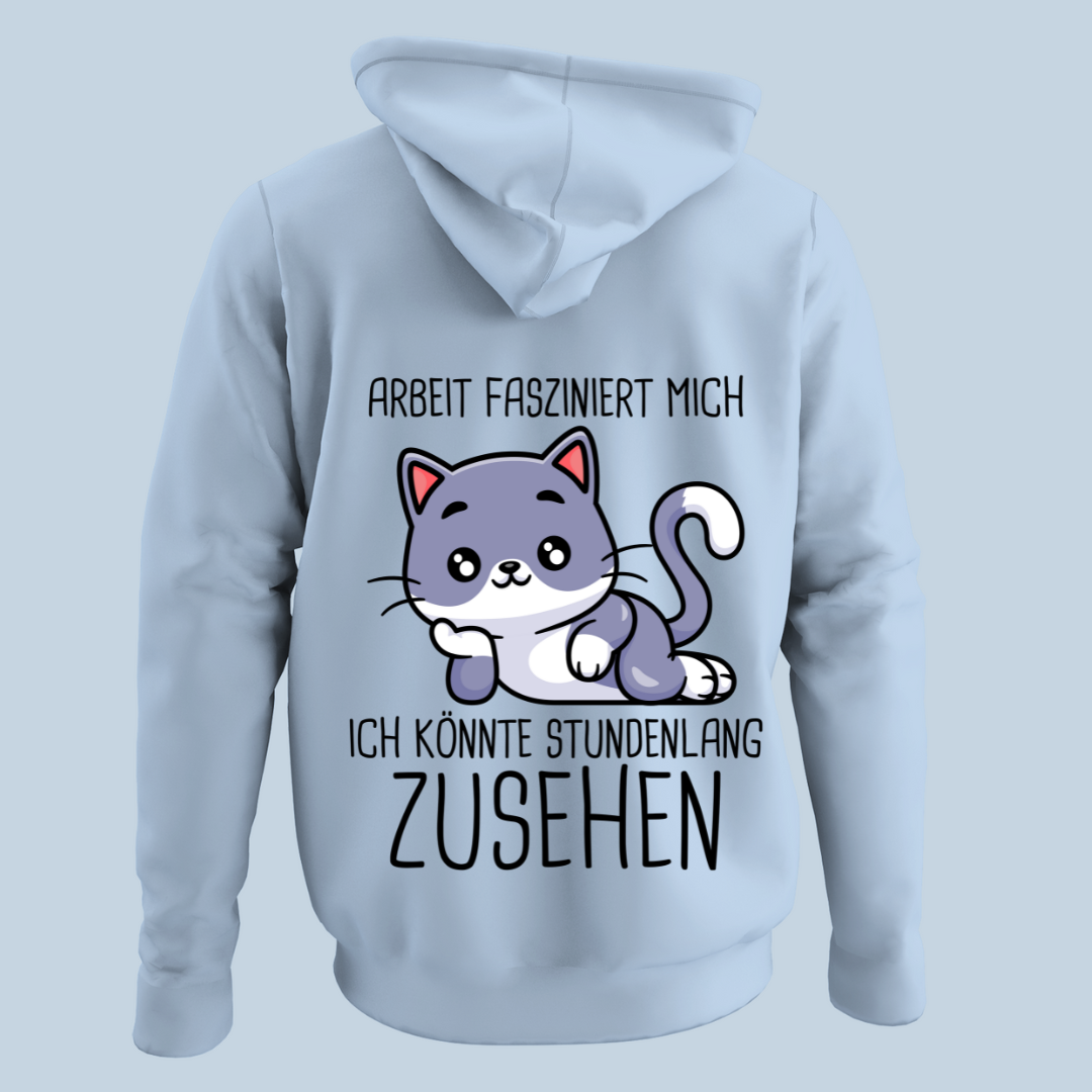 Fasziniert Katze - Hoodie Unisex Rückendruck