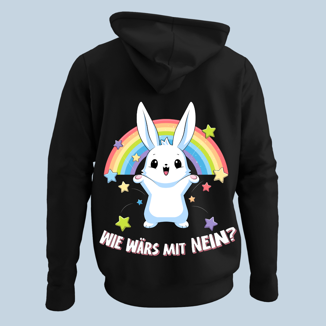 Nein? Hase - Hoodie Unisex Rückendruck