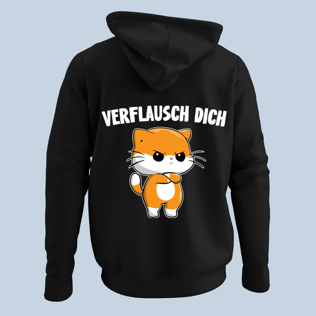 Verflausch Dich Katze - Hoodie Unisex Rückendruck